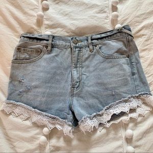 Free People Jean Laced Shorts (size 27)
